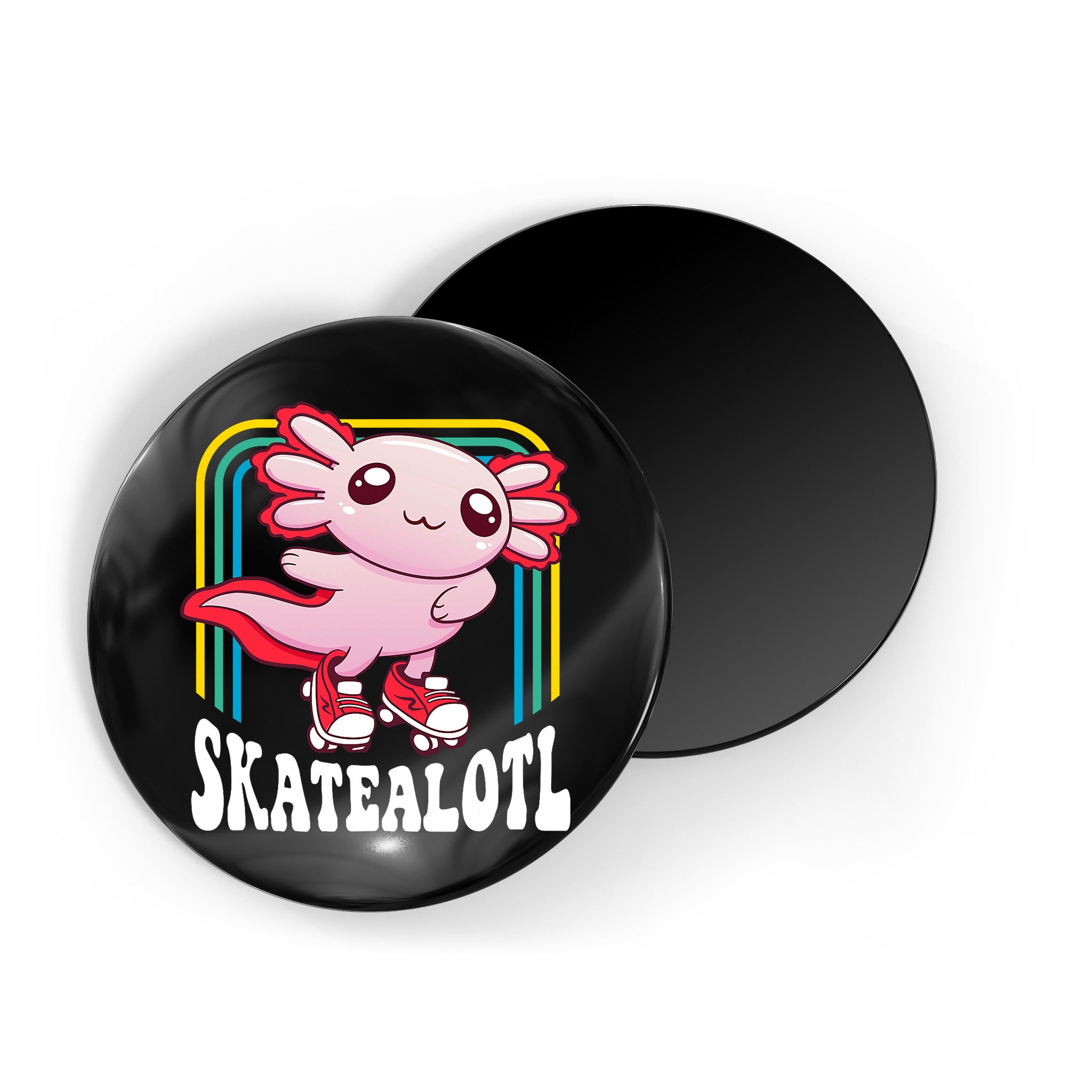 Funny Disco Roller Skate Axolotl Kawaii Salamander  Magnet