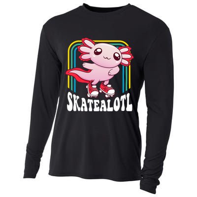 Funny Disco Roller Skate Axolotl Kawaii Salamander  Cooling Performance Long Sleeve Crew