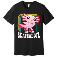 Funny Disco Roller Skate Axolotl Kawaii Salamander  Premium T-Shirt
