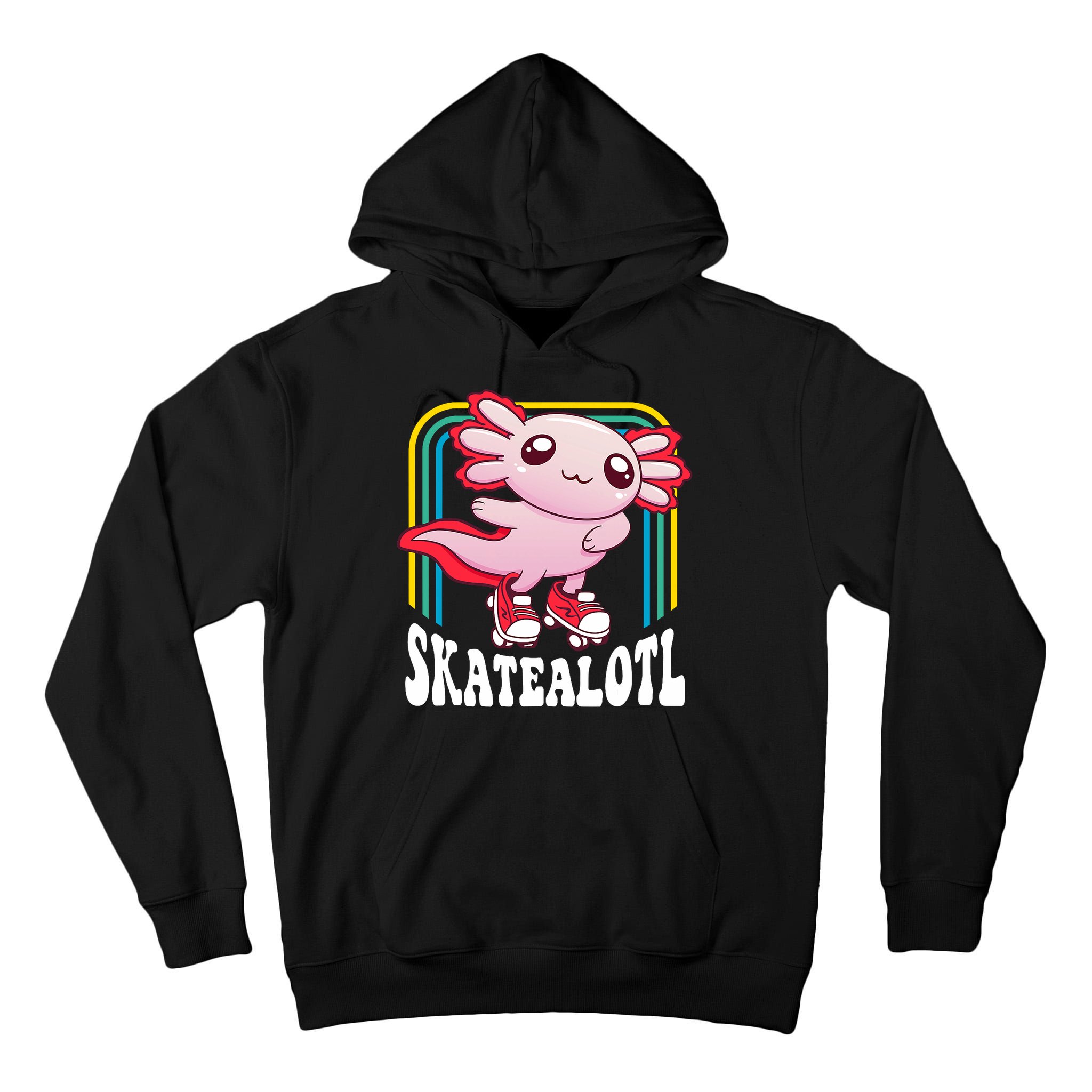 Funny Disco Roller Skate Axolotl Kawaii Salamander  Tall Hoodie