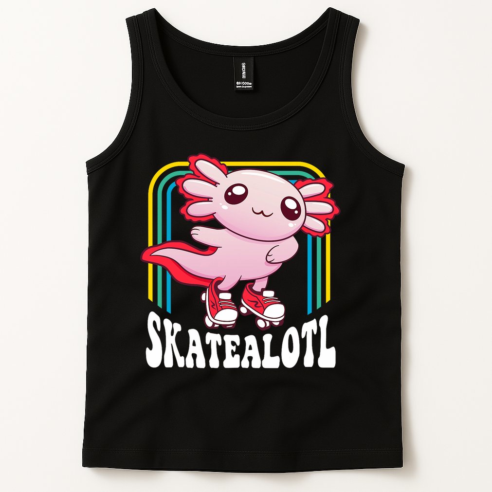 Funny Disco Roller Skate Axolotl Kawaii Salamander  Tank Top