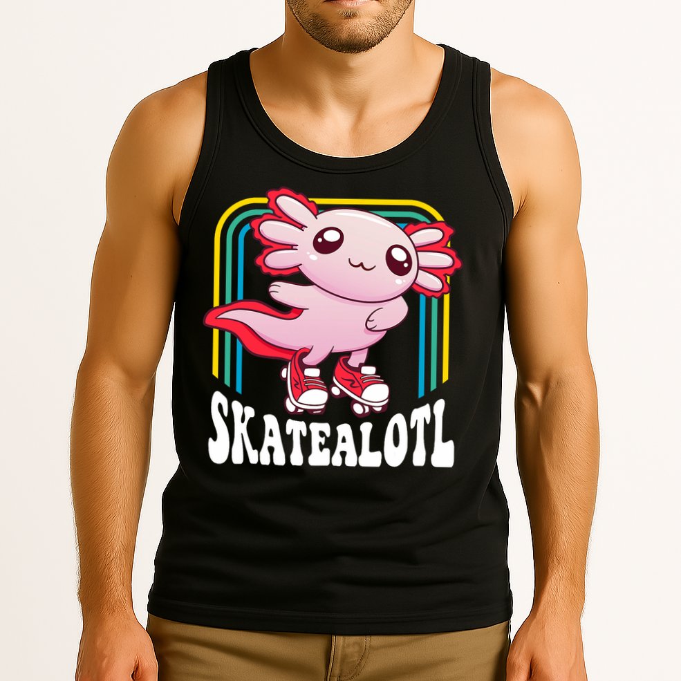 Funny Disco Roller Skate Axolotl Kawaii Salamander  Tank Top