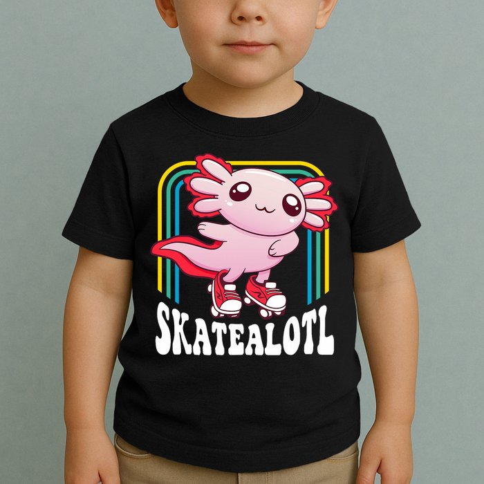 Funny Disco Roller Skate Axolotl Kawaii Salamander  Toddler T-Shirt