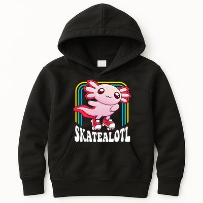 Funny Disco Roller Skate Axolotl Kawaii Salamander  Kids Hoodie