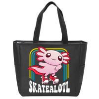 Funny Disco Roller Skate Axolotl Kawaii Salamander  Zip Tote Bag