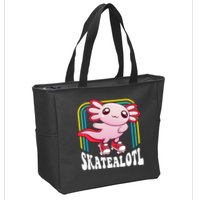 Funny Disco Roller Skate Axolotl Kawaii Salamander  Zip Tote Bag