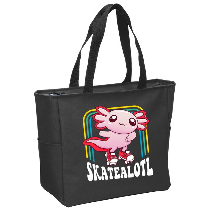 Funny Disco Roller Skate Axolotl Kawaii Salamander  Zip Tote Bag