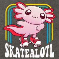 Funny Disco Roller Skate Axolotl Kawaii Salamander  Cotton Canvas Backpack