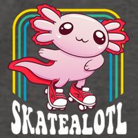 Funny Disco Roller Skate Axolotl Kawaii Salamander  Vector Backpack
