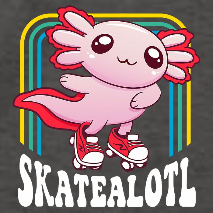 Funny Disco Roller Skate Axolotl Kawaii Salamander  Vector Backpack
