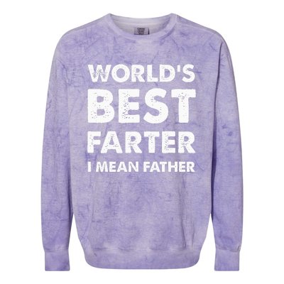 FatherS Day Retro Dad WorldS Best Farter I Mean Father Colorblast Crewneck Sweatshirt