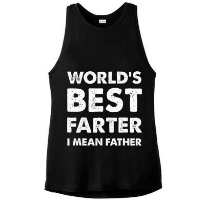 FatherS Day Retro Dad WorldS Best Farter I Mean Father Ladies PosiCharge Tri-Blend Wicking Tank