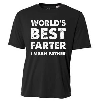 FatherS Day Retro Dad WorldS Best Farter I Mean Father Cooling Performance Crew T-Shirt