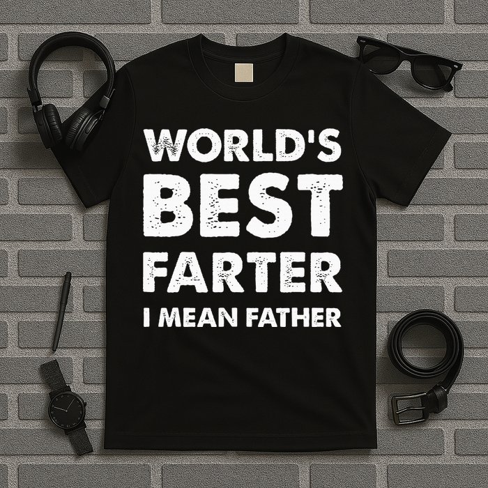 FatherS Day Retro Dad WorldS Best Farter I Mean Father T-Shirt