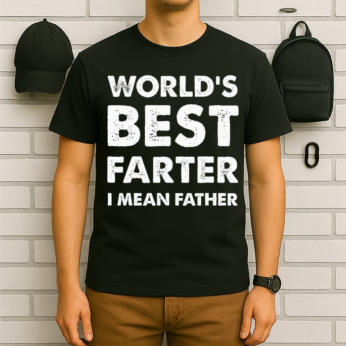 FatherS Day Retro Dad WorldS Best Farter I Mean Father T-Shirt