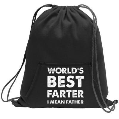 FatherS Day Retro Dad WorldS Best Farter I Mean Father Sweatshirt Cinch Pack Bag