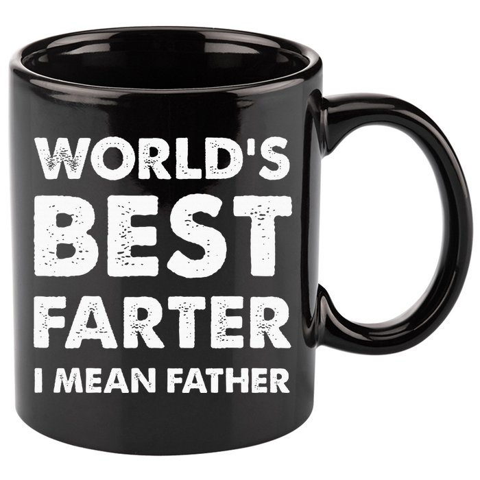 FatherS Day Retro Dad WorldS Best Farter I Mean Father 11oz C Handle Ceramic Mug