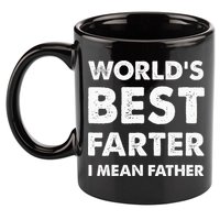 FatherS Day Retro Dad WorldS Best Farter I Mean Father 11oz C Handle Ceramic Mug