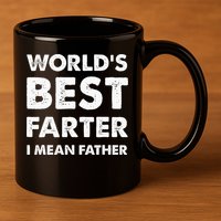 FatherS Day Retro Dad WorldS Best Farter I Mean Father 11oz C Handle Ceramic Mug