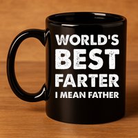 FatherS Day Retro Dad WorldS Best Farter I Mean Father 11oz C Handle Ceramic Mug