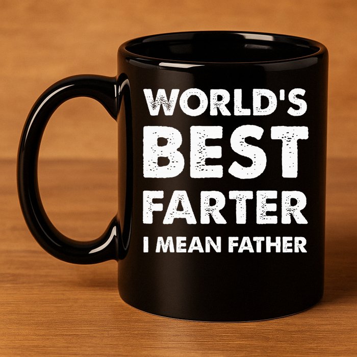 FatherS Day Retro Dad WorldS Best Farter I Mean Father 11oz C Handle Ceramic Mug