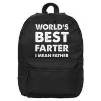 FatherS Day Retro Dad WorldS Best Farter I Mean Father 16 in Basic Backpack