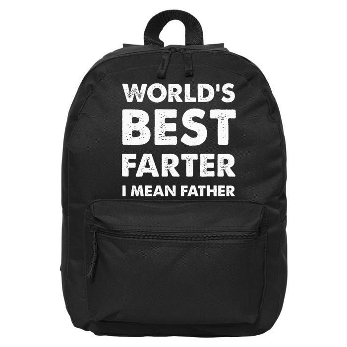 FatherS Day Retro Dad WorldS Best Farter I Mean Father 16 in Basic Backpack