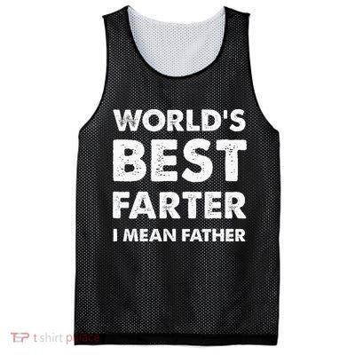 FatherS Day Retro Dad WorldS Best Farter I Mean Father Mesh Reversible Basketball Jersey Tank