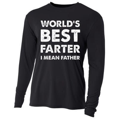 FatherS Day Retro Dad WorldS Best Farter I Mean Father Cooling Performance Long Sleeve Crew