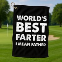 FatherS Day Retro Dad WorldS Best Farter I Mean Father Golf Towel