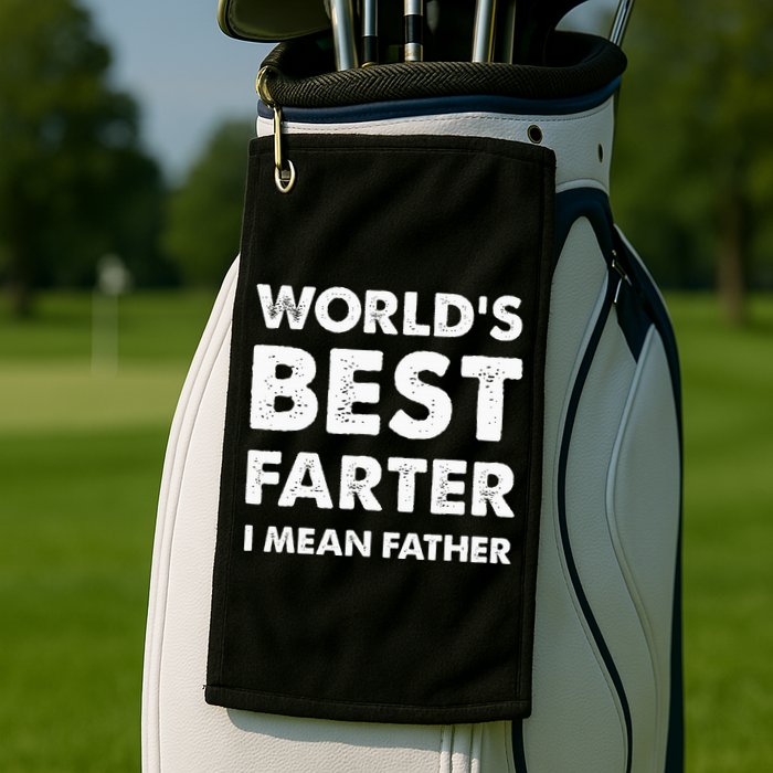 FatherS Day Retro Dad WorldS Best Farter I Mean Father Golf Towel