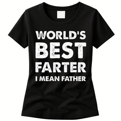 FatherS Day Retro Dad WorldS Best Farter I Mean Father Womens T-Shirt