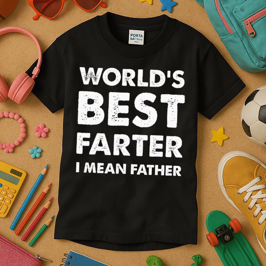FatherS Day Retro Dad WorldS Best Farter I Mean Father Kids T-Shirt