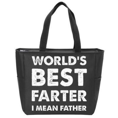 FatherS Day Retro Dad WorldS Best Farter I Mean Father Zip Tote Bag