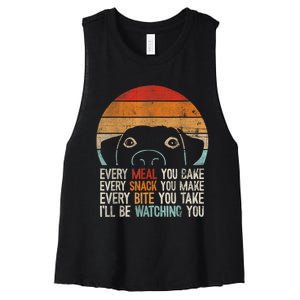 Funny Dog Retro Dog Dog Owner Dog Humor Dog Lover Women's Racerback Cropped Tank