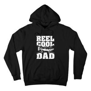 Father's Day Reel Cool Dad Funny Fishing Lover Gift Fishing Dad Tall Hoodie