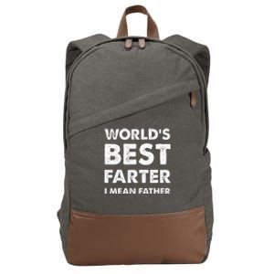 Fathers Day Retro Dad Worlds Best Farter I Mean Father Cotton Canvas Backpack