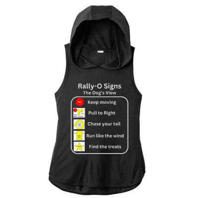 Funny Dog Rally Obedience Ladies PosiCharge Tri-Blend Wicking Draft Hoodie Tank