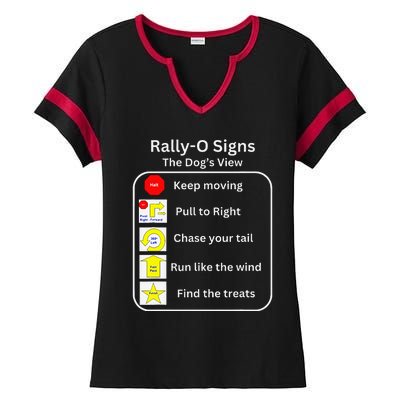 Funny Dog Rally Obedience Ladies Halftime Notch Neck Tee