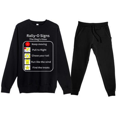 Funny Dog Rally Obedience Premium Crewneck Sweatsuit Set