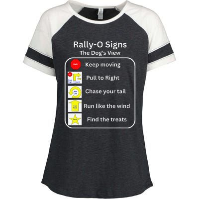 Funny Dog Rally Obedience Enza Ladies Jersey Colorblock Tee