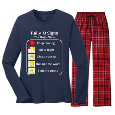 Funny Dog Rally Obedience Women's Long Sleeve Flannel Pajama Set 