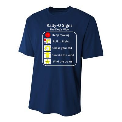 Funny Dog Rally Obedience Youth Performance Sprint T-Shirt