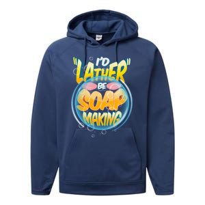 Funny Diy Soap Making Homemade Soap Maker Pun Great Gift Performance Fleece Hoodie