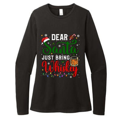 Funny Dear Santa Just Bring Whiskey Christmas Pajamas Great Gift Womens CVC Long Sleeve Shirt