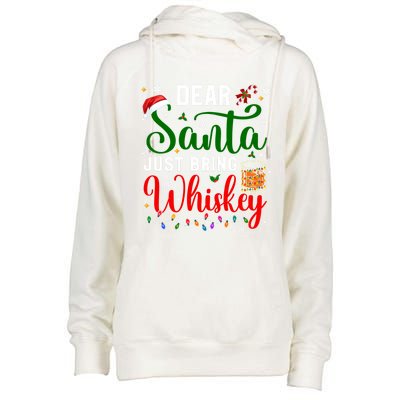 Funny Dear Santa Just Bring Whiskey Christmas Pajamas Great Gift Womens Funnel Neck Pullover Hood