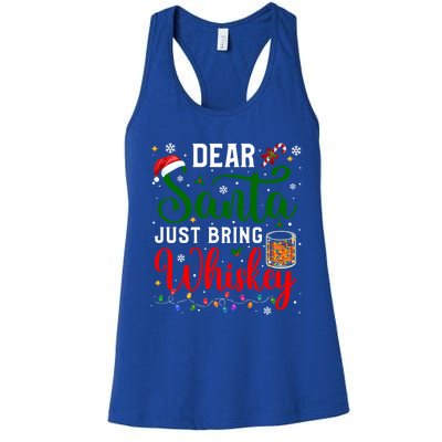 Funny Dear Santa Just Bring Whiskey Christmas Pajamas Great Gift Women's Racerback Tank