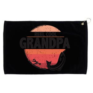 Fathers Day Sunset Fishing Grandpa Reel Cool Grandpa Gift Grommeted Golf Towel