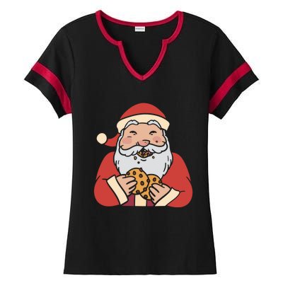 Funny Dubbing Santa Cookie Baker Cookie Lover Great Gift Ladies Halftime Notch Neck Tee