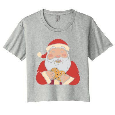 Funny Dubbing Santa Cookie Baker Cookie Lover Great Gift Women's Crop Top Tee